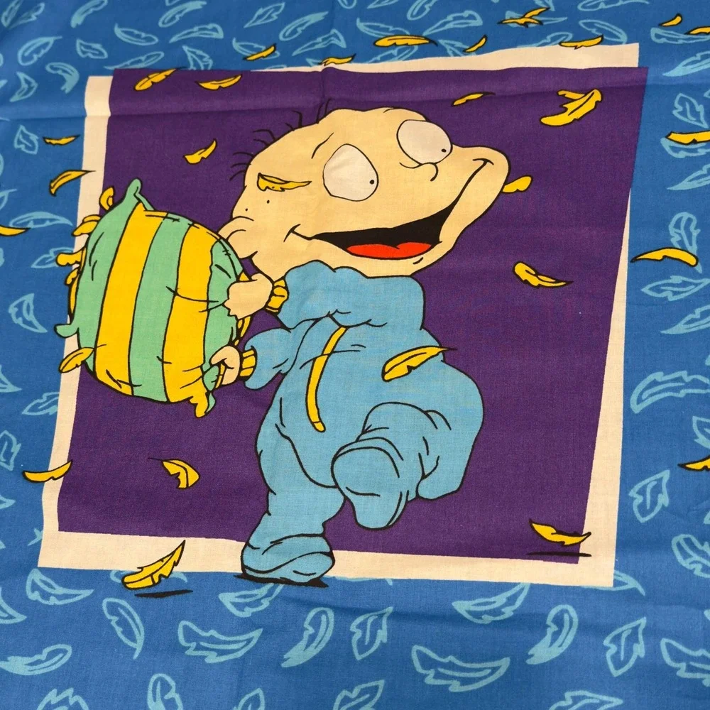 Vintage 1998 RUGRATS Viacom Pillow Quilt Cotton Fabric OOP CHUCKIE Tommy 36x45